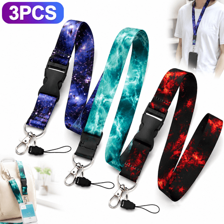 3 Pcs Lanyards for Keys from Emlimny, Lanyards for Cell Phone Case for Women and Men Detachable Galaxy Lanyard for ID Badges Cool Neck Keychain
