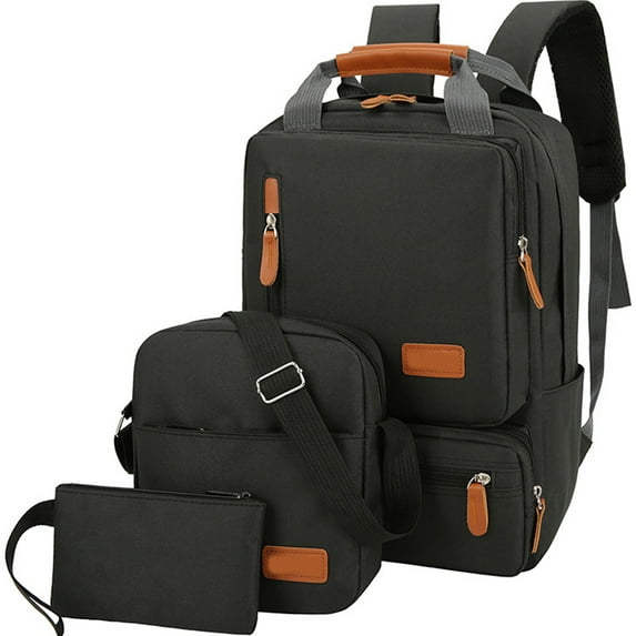 3 Pcs Laptop Travel Backpack,35L Mens & Womens Business Computer Backpacks,14 Inch Mens & Womens Backpacks for College & Business-Black