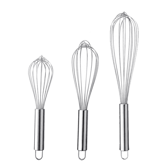3 Pcs Large Small Metal Mini Whisk Sets, Stainless Steel Egg Wire Tiny Whisks for Cooking Baking, Balloon Whisker/Wisks/Wisker for Stirring, 68+69+71