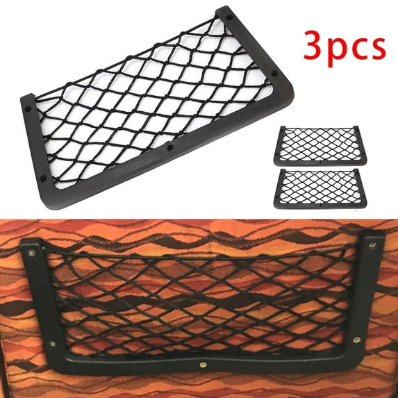 3 Pcs Large Storage Net Pocket Universal Camper Van Caravan Organizer Holder For T4 T5 RV Boat Interior Car & Truck Parts