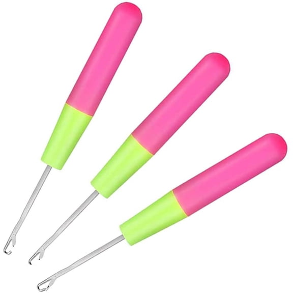 3 Pcs Latch Hook Tool, Latch Hook Crochet Needle for Micro Braids, Hair Extension, Feather and Carpet,B