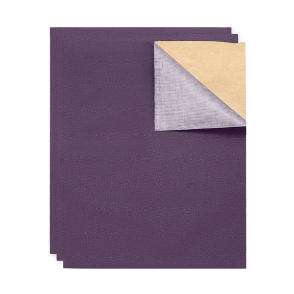 3 Pcs Leather Repair Patch 10"x12" Self-Adhesive Leather Vinyl Repair Tape Kit for Furniture Couches Sofa Chair Car Boat Seats Jackets, Dark Purple