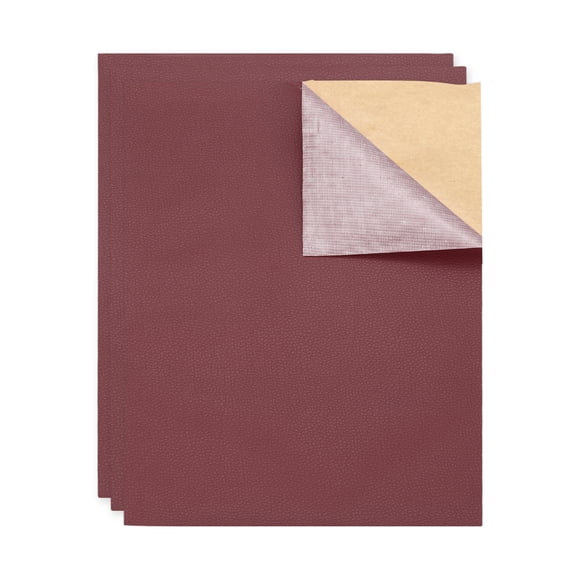 3 Pcs Leather Repair Patch 10"x12" Self-Adhesive Leather Vinyl Repair Tape Kit for Furniture Couches Sofa Chair Car Boat Seats Jackets, Wine Red