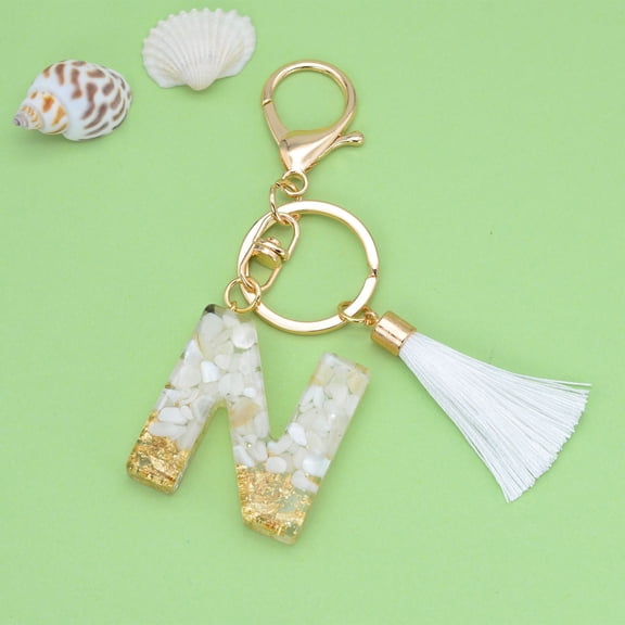 3 Pcs Letter Key Chain under $5! Xqxayjr White Tassel Letter Key Chain, Crystal Drop Pendant Keychain, Fashionable Bag Key Chain, Personalized Initial Keychain, Gift for Friends, Custom