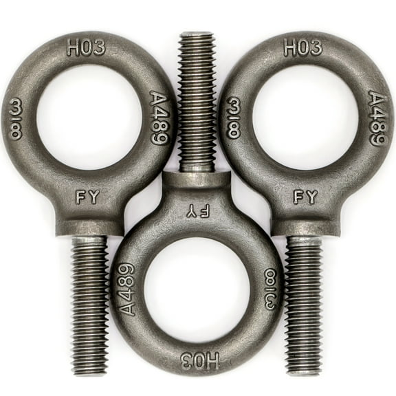 3 Pcs Lifting Shoulder Eye Bolts 3/8"-16 X 1-1/4"