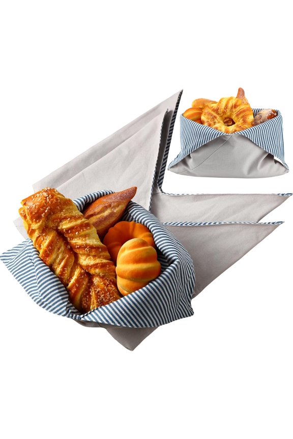 3 Pcs Linen Bread Bags for Homemade Reusable Bento Origami Container and Saver Bread Keeper Bag for Food Baking Sourdough Bakery Picnic Wrapping Camping 15.8'' x 13.8''