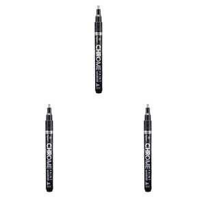 3 Pcs Liquid Chrome Markers - Permanent Mirror Chrome Pens With 1mm Tips, Chrome Paint Pens for Plastic, Metal, Model Painting, Touch Up & Repair Kit, Set of 3 (Silver)
