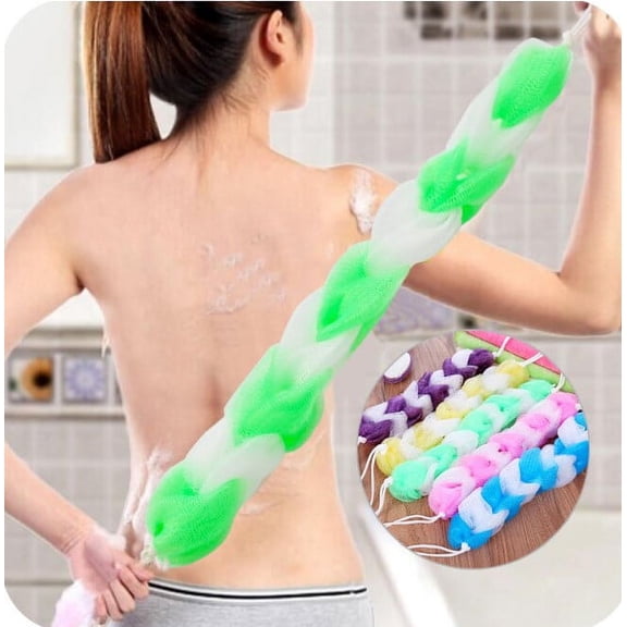 3 Pcs Long Stretch Back Sponge with Rope Handles Back Scrubber Bath Shower Mesh Sponge Exfoliating Body Scrub Stretch Braided Loofah for Men and Women