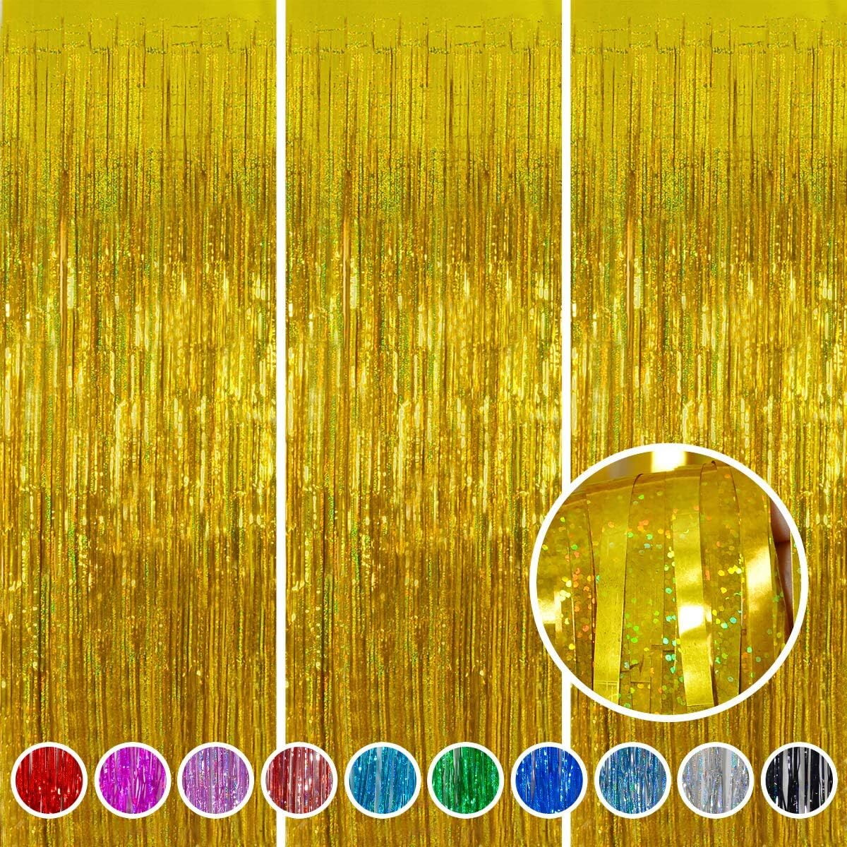 Foil Laser Fringe Curtain - Shiny Tinsel Backdrop For Birthday, Wedding, Party Decor 1 thumbnail image