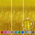 thumbnail image 1 of 3 Pcs/Lot Laser Glitter Rain Curtain Foil Fringe Tinsel Backdrop for Birthday Wedding Party Home Background DIY Decoration, 3.3×6.6Ft(Gold), 1 of 6