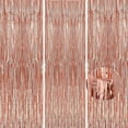 thumbnail image 1 of 3 Pcs/Lot Laser Glitter Rain Curtain Foil Fringe Tinsel Backdrop for Birthday Wedding Party Home Background DIY Decoration, 3.3×6.6Ft(Rose Gold), 1 of 6