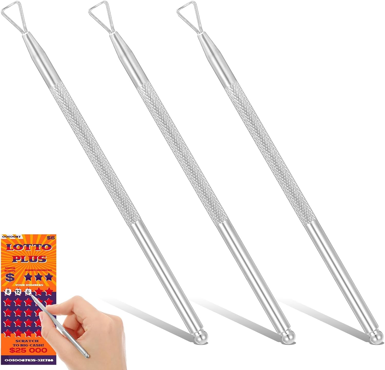 3 Pcs Lottery Ticket Scratcher Tool Metal Scratch Off Tool for Seniors ...