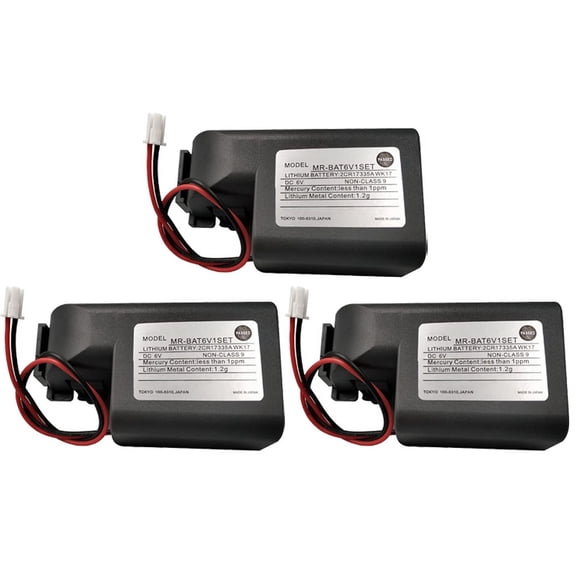 3 Pcs MR-BAT6V1SET 2CR17335A WK17 6V 1650mAh PLC Battery for Mitsubishi MR-J4