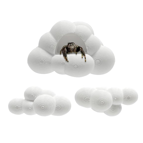 JumpTrzz PLA 3 Pcs Magnetic Cloud Platforms, Terrarium Habitat Decor for Jumping Spiders, Climbing Resting Exploration Habitat Decor