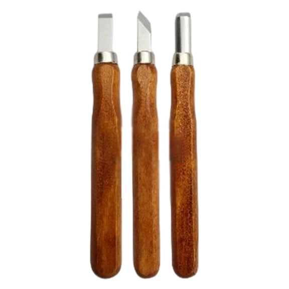 3 Pcs Marking Knife Wood Carving Tools Kit, Woodworking Scribing Knifes Wood Carving Knife Set Multipurpose Sculpting Tools Kit for Beginners Sculptors Soap Pumpkin Carving, 5.51", Brown