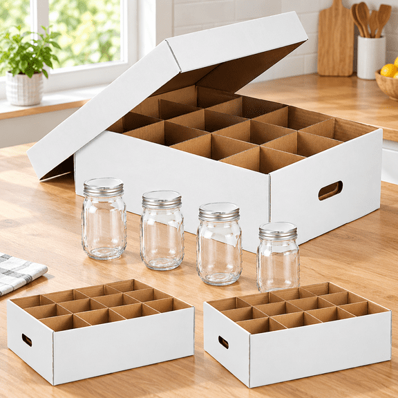 3 Pcs Mason Jar Storage Boxes 16 oz Regular or Wide Mouth Canning Boxes