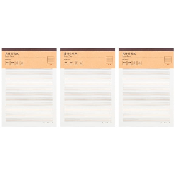 3 Pcs Math Homework Paper Writing Paper Easy to Write Letter Paper Handwriting Paper For Writing Exercise