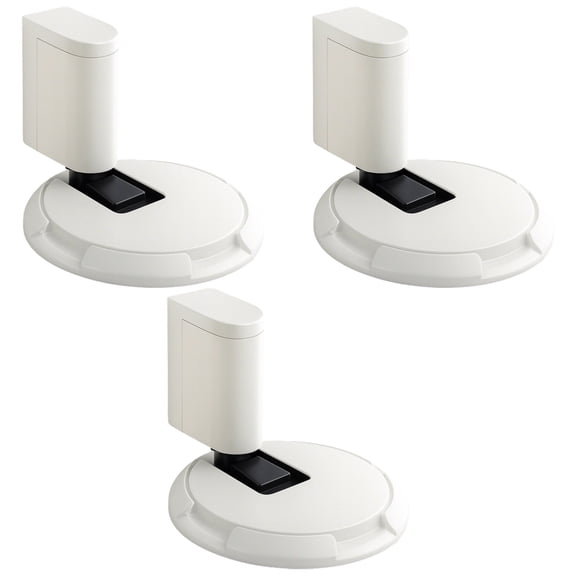 3 Pack Heavy Duty Floor Door Stops, No Drilling Mechanical Door Stopper with Adjustable Height, Windproof Zinc Alloy Door Holder for Home Office, White