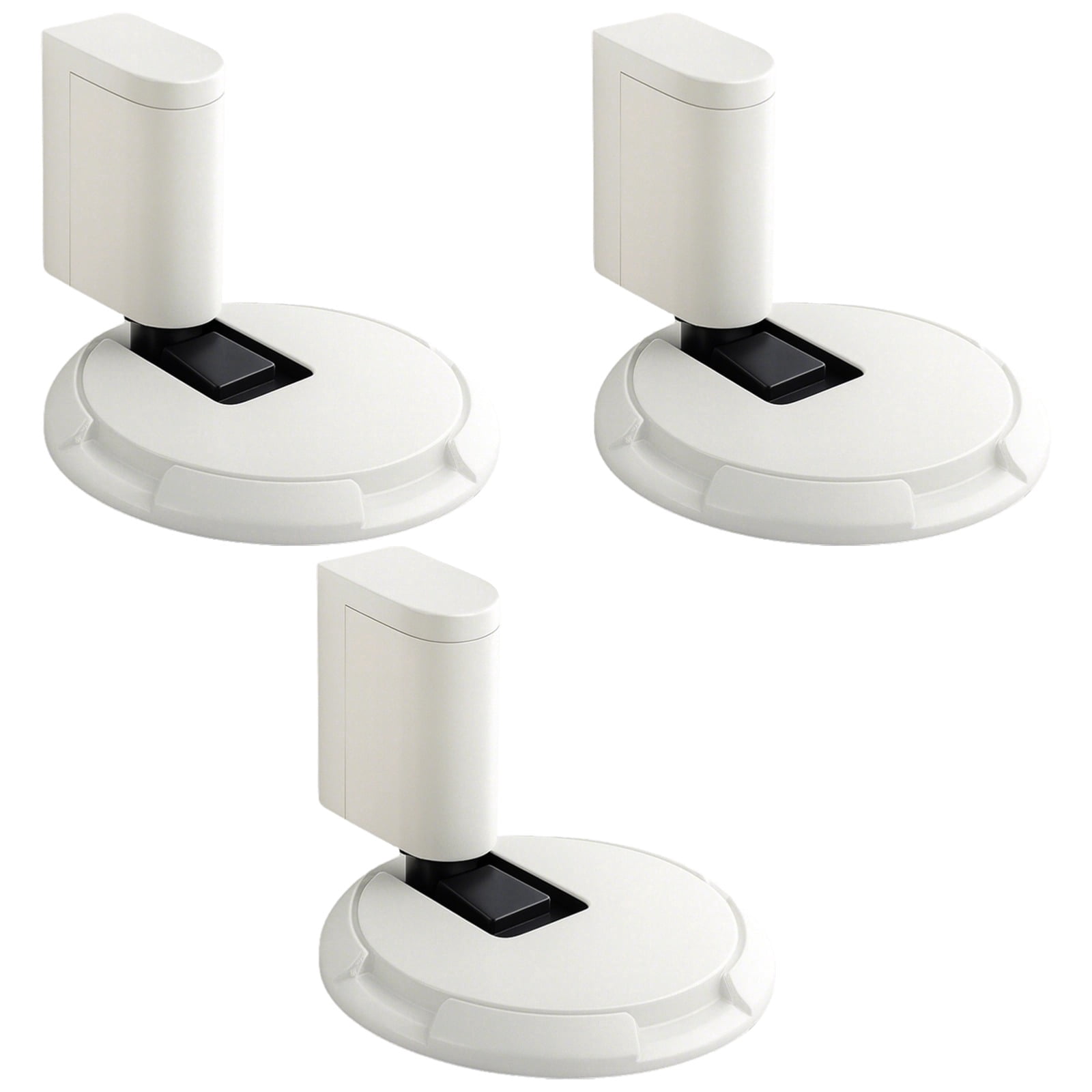 3 Pack Heavy Duty Floor Door Stops, No Drilling Mechanical Door Stopper with Adjustable Height, Windproof Zinc Alloy Door Holder for Home Office, White