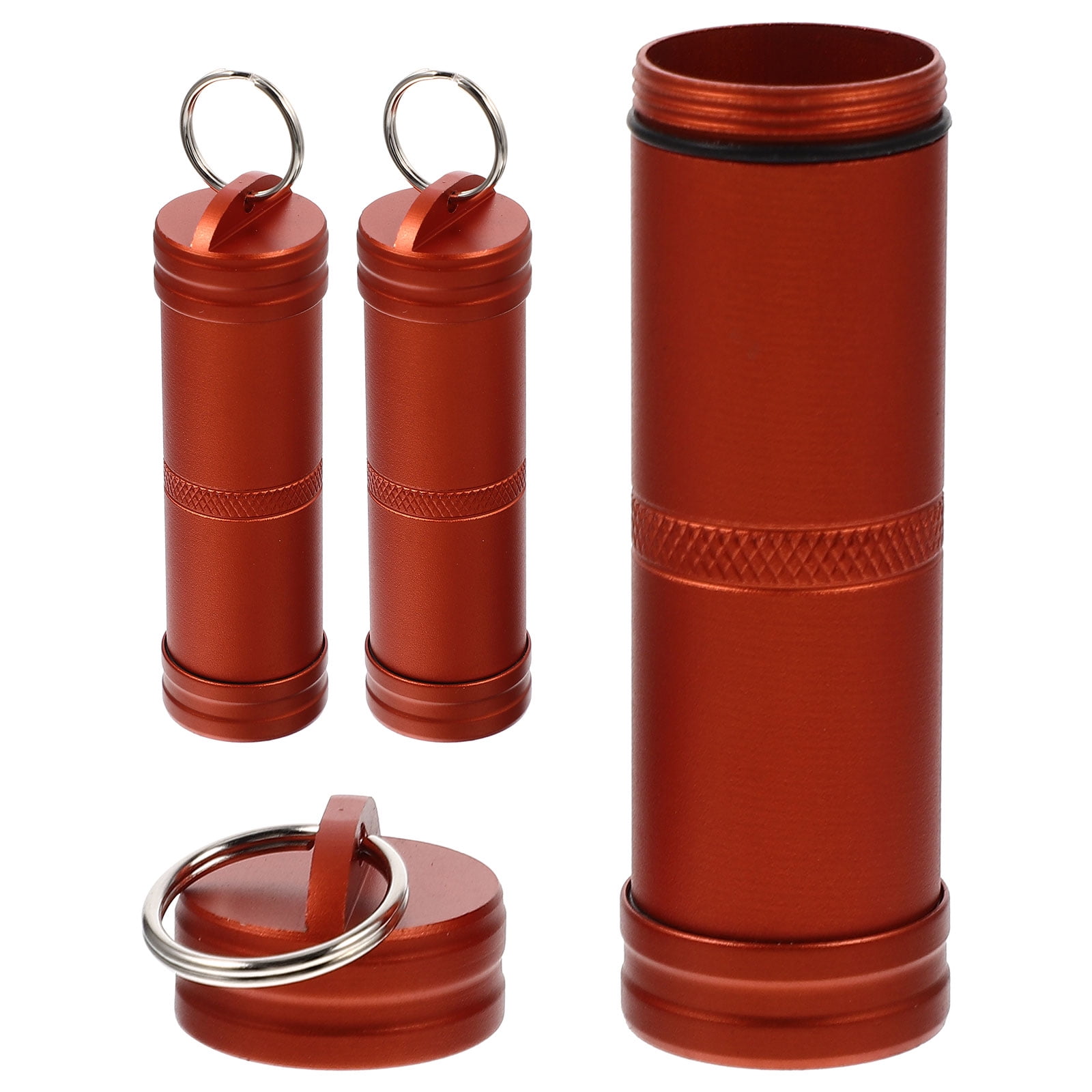3 Pcs Medicine Bottle Outdoor Pills Cases Keychain Boxes Holders