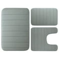 thumbnail image 1 of 3 Pcs Memory Foam Bath Mats Soft Absorbent Bathroom Rugs,Machine Washable Easy to Clean, Grey, 1 of 9