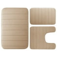 thumbnail image 1 of 3 Pcs Memory Foam Bath Mats Soft Absorbent Bathroom Rugs,Machine Washable Easy to Clean,Light Brown, 1 of 9