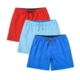 thumbnail image 1 of 3 Pcs Mens Swim Trunks With Mesh Liner Quick Dry Bathing Suit Swimswear Red Light Blue Royal Blue Size 2XL, 1 of 9