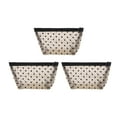 thumbnail image 1 of 3 Pcs Mesh Flocking Heart Pattern Makeup Bag for Business Beige Mesh Fabric, 1 of 6