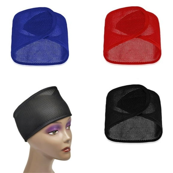 3 Pcs Mesh Hair Wraps,Sleep Hair Net Headbands,Adjustable Sleeping Hair Wraps,Breathable Hair Scarves,Women Hair Nets for Wash Face Sleep Headbands (Black&Blue&Red)
