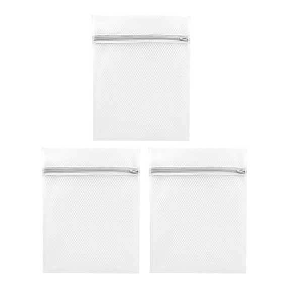 3 Pcs Mesh Laundry Bags, Durable Zipper Mesh Wash Bags for Delicates & Traveling 12 x 9"