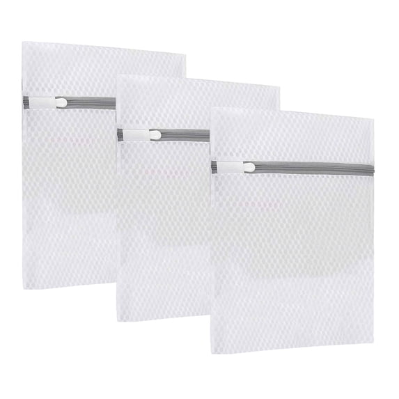 3 Pcs Mesh Laundry Bags Laundry Bags Mesh Wash Bag for Intimates Lingerie and Delicates Durable Honeycomb Mesh Laundry Bags for Delicates, 9.84x11.81 Inch, White