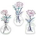 thumbnail image 1 of 3 Pcs Metal Flowers Wall Decor - Wall Art Metal Wall Sculptures Hanging Mothers Day Gifts for Mom for Indoor Kitchen Bathroom Bedroom living room,14.2x6.3 inches, 1 of 10