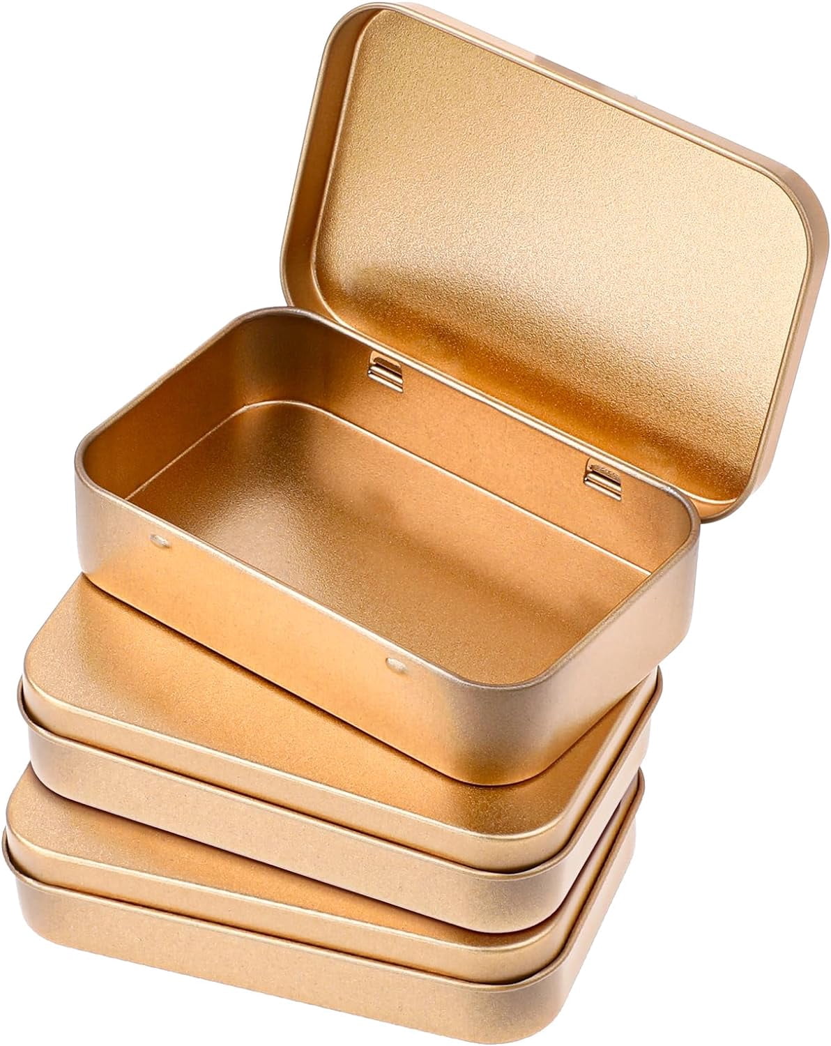 3 Pcs Metal Hinged Tin Box, Container Mini Portable, Small Storage ...