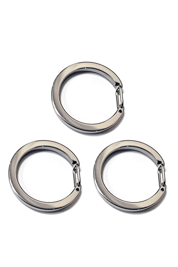 3 Pcs Metal Spring Open Keychain Stainless Steel Round Spring Clasp Keyring C Buckle Keychain Split Rings Easy to Use