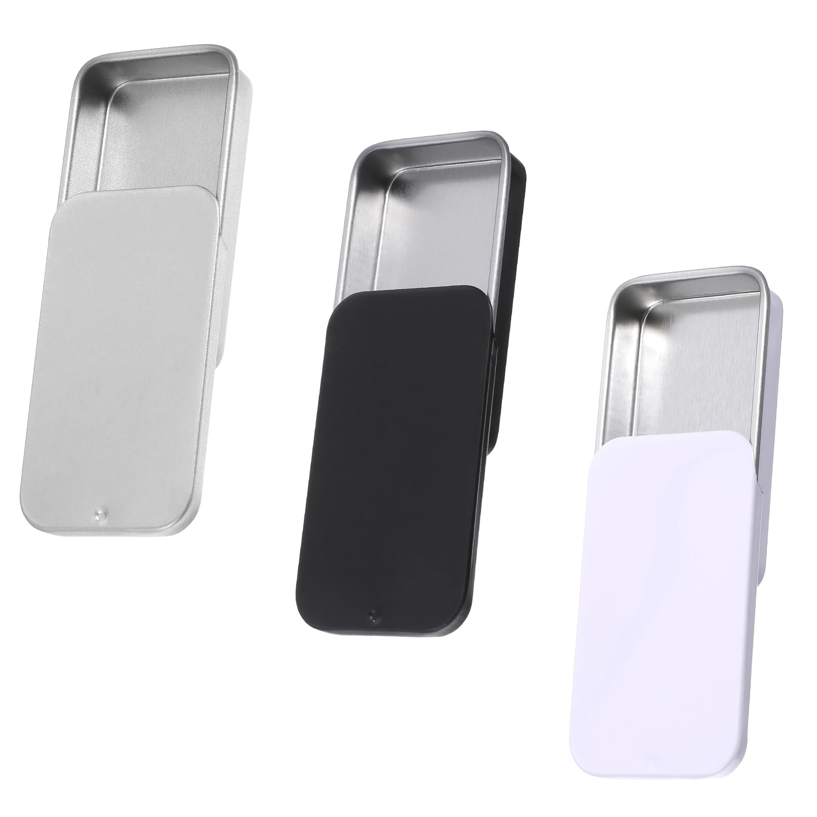 3 Pcs Metal Tin Box Containers, 2x1x0.4 Inch Slide Top Tin Containers ...