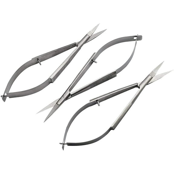 3 Pcs Micro Scissors 5.5" Straight Castroviejo Stitch Cutting Sharp Silver by Wise Linkers Brand