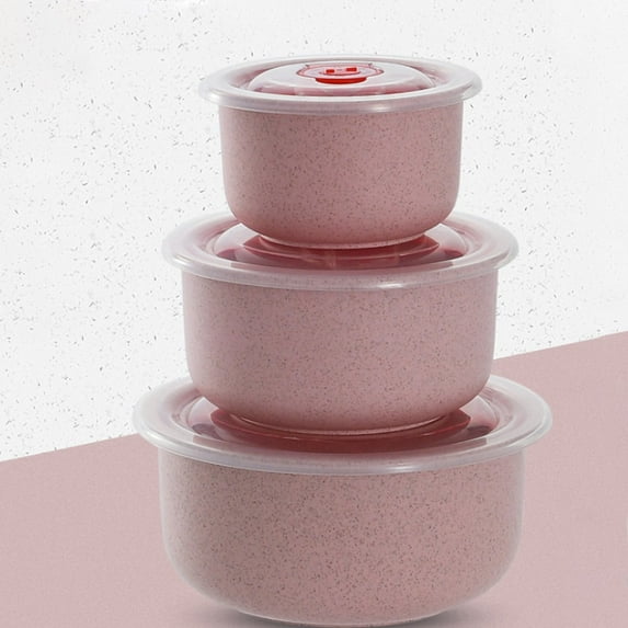 3 Pcs Microwave Cereal Bowls with lids Built-in Vents, Microwave and Dishwasher Safe, for Soup, Oatmeal, breakfasts or desserts, leftovers, Camping