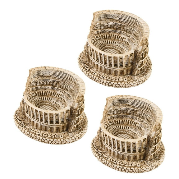 Roman Resin Statue for Decor Beige Mini Sculpture with Exquisite Craftsmanship 3 Pieces