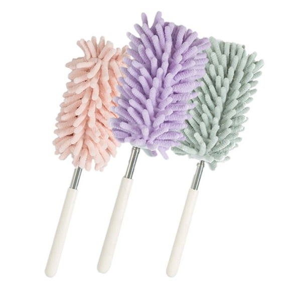 3 Pcs Mini Duster for Cleaning Retractable Microfiber Duster Extendable Hand Duster Bendable Duster Small Washable Cleaning Tool for Cleaning Air Condition Window Car,3 Colors