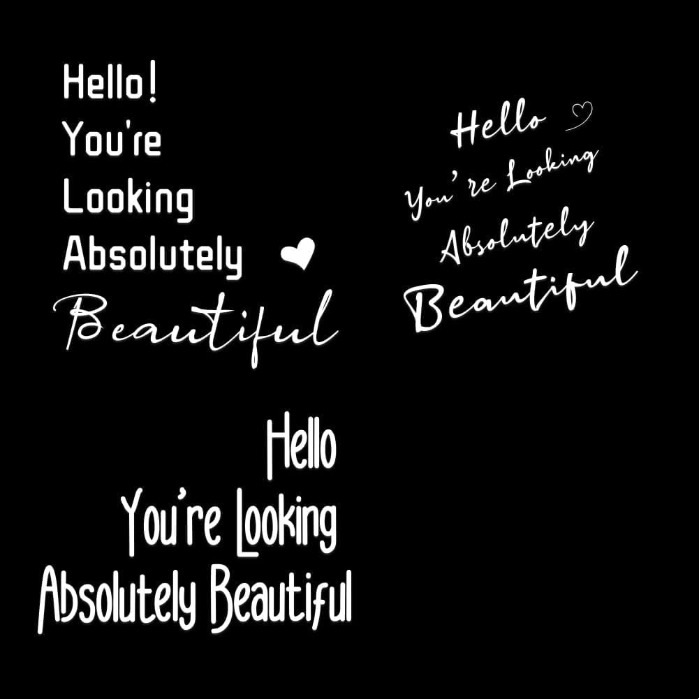 Hello Looking In 3 Pcs Mirror Stickers Hello You're Looking Absoluely Beautiful Mirror ...