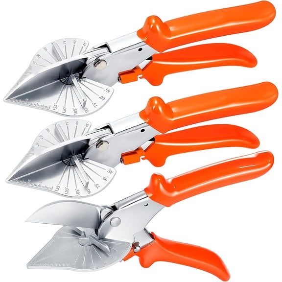 3 Pcs Miter Shears for Angular Cutting of Moulding and Trim, Quarter Round Cutting Tool Adjustable at 45 to 135 Degree Multi Angle PVC Miter Shear for Cut Wood, Plastic, PVC$$Tools & Hardware Other
