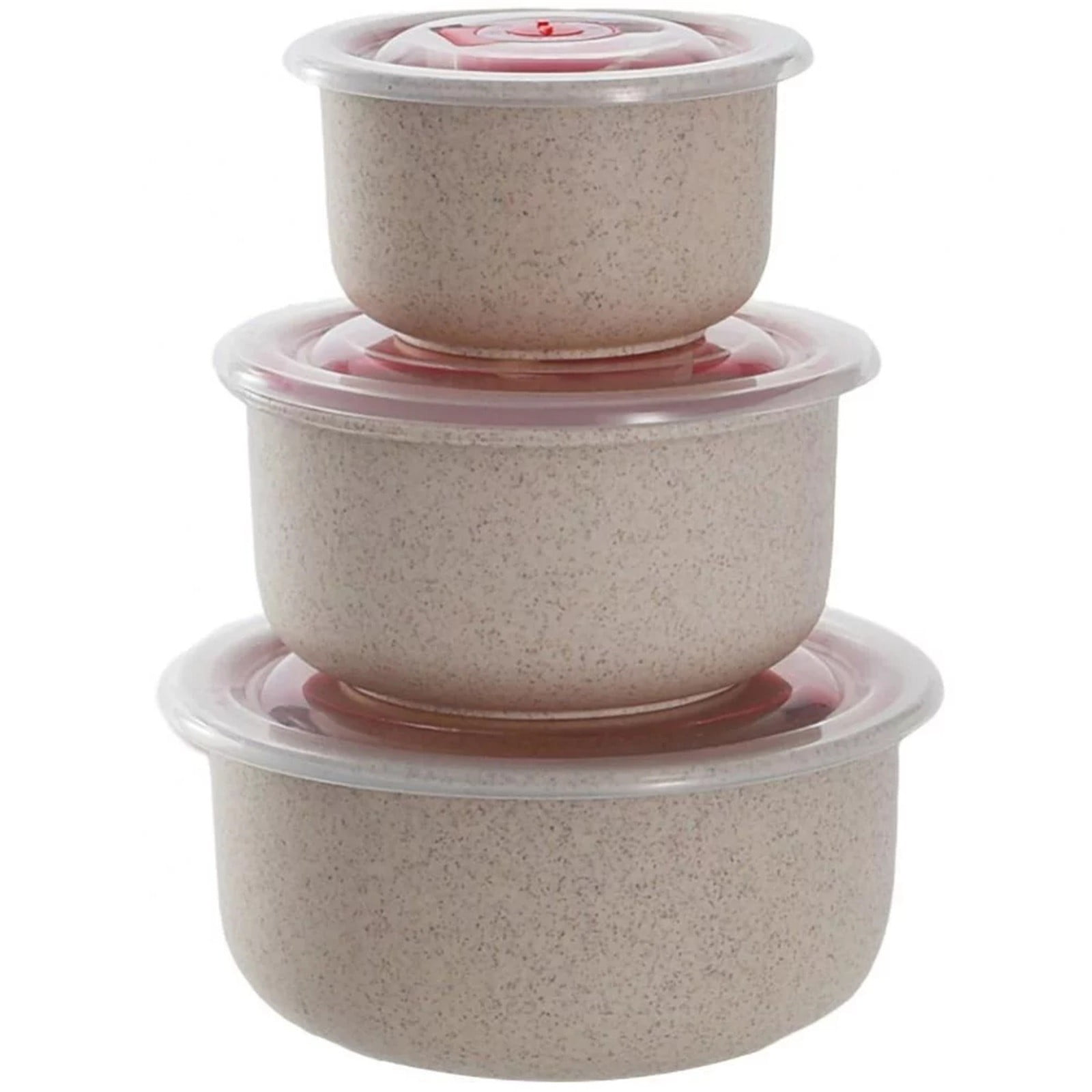 3 Pcs Mixing Bowl Set with Airtight Lids,Plastic Kitchen Round Bowls ...