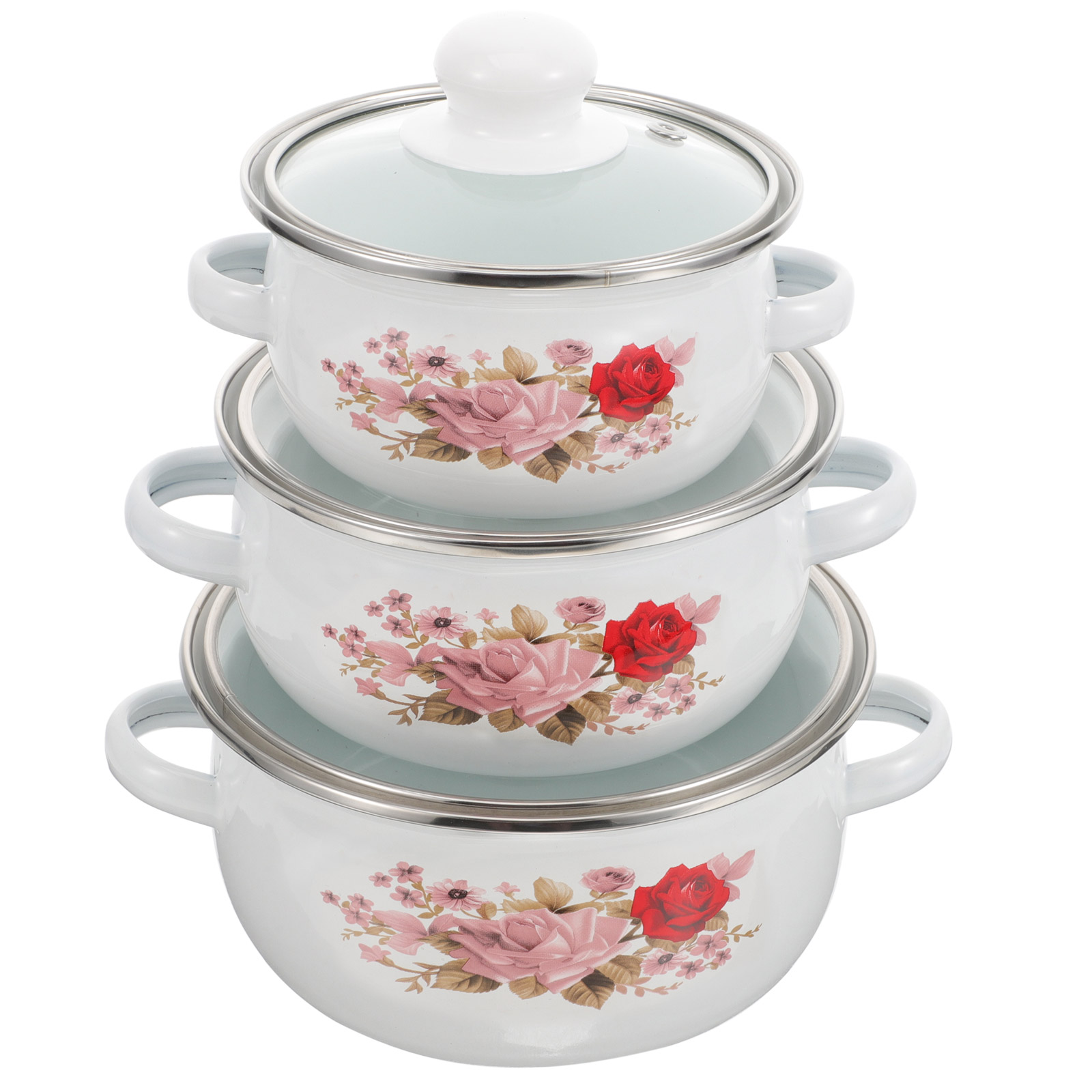 3 Pcs Mixing Bowls Vintage Stockpot Pots Nonstick Induction Pot Chinese