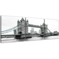 thumbnail image 1 of 3 Pcs Modern London Tower Bridge Canvas Prints Red Bus on Bridge Black and White Wall Art Landscape Wall Decor Paintings on Canvas Stretched and Framed Ready to Hang for Home Decor, 1 of 6