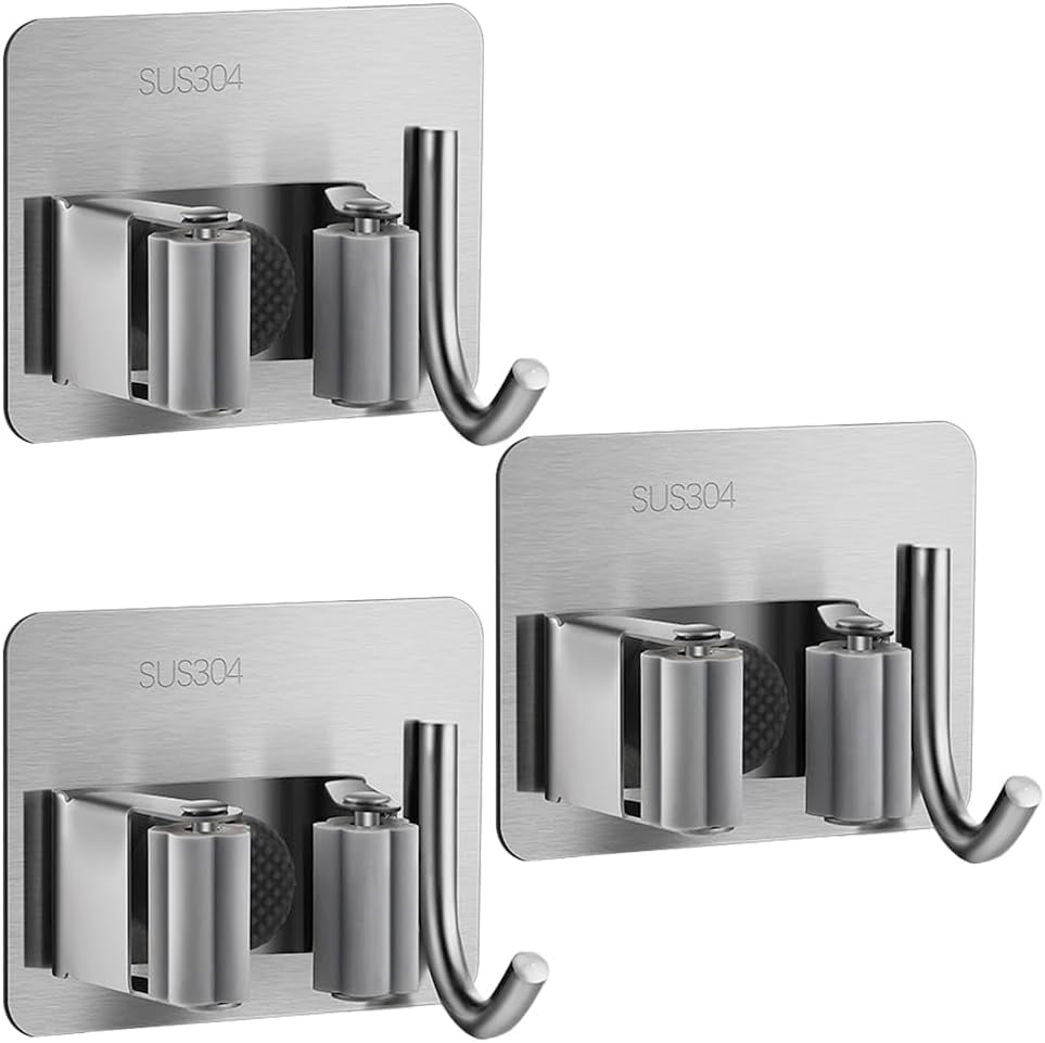 3 Pcs Mop Broom Holder SelfAdhesive Broom Holder Mop Holder Wall