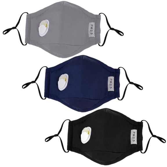 3 Pcs Mouth Masks, Activated Carbon, Fine Particle Dust Protection, Half Face Respirator Covers