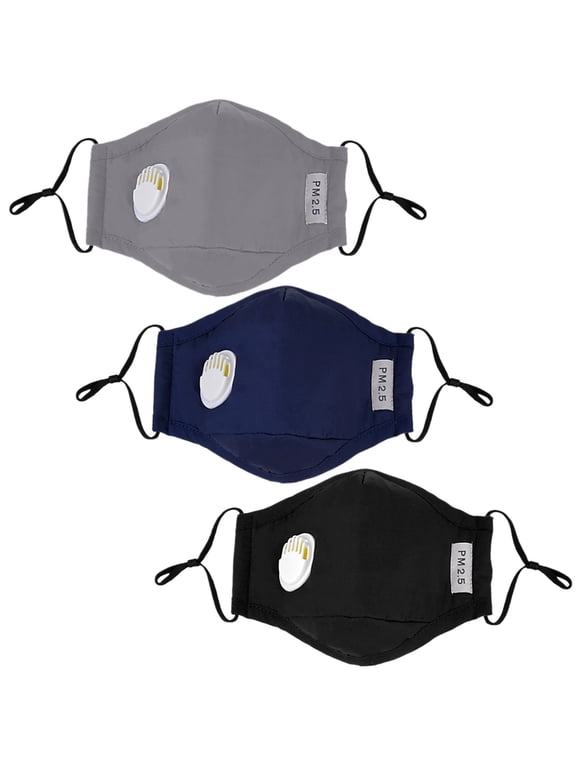 3 Pcs Mouth Masks, Activated Carbon, Fine Particle Dust Protection, Half Face Respirator Covers