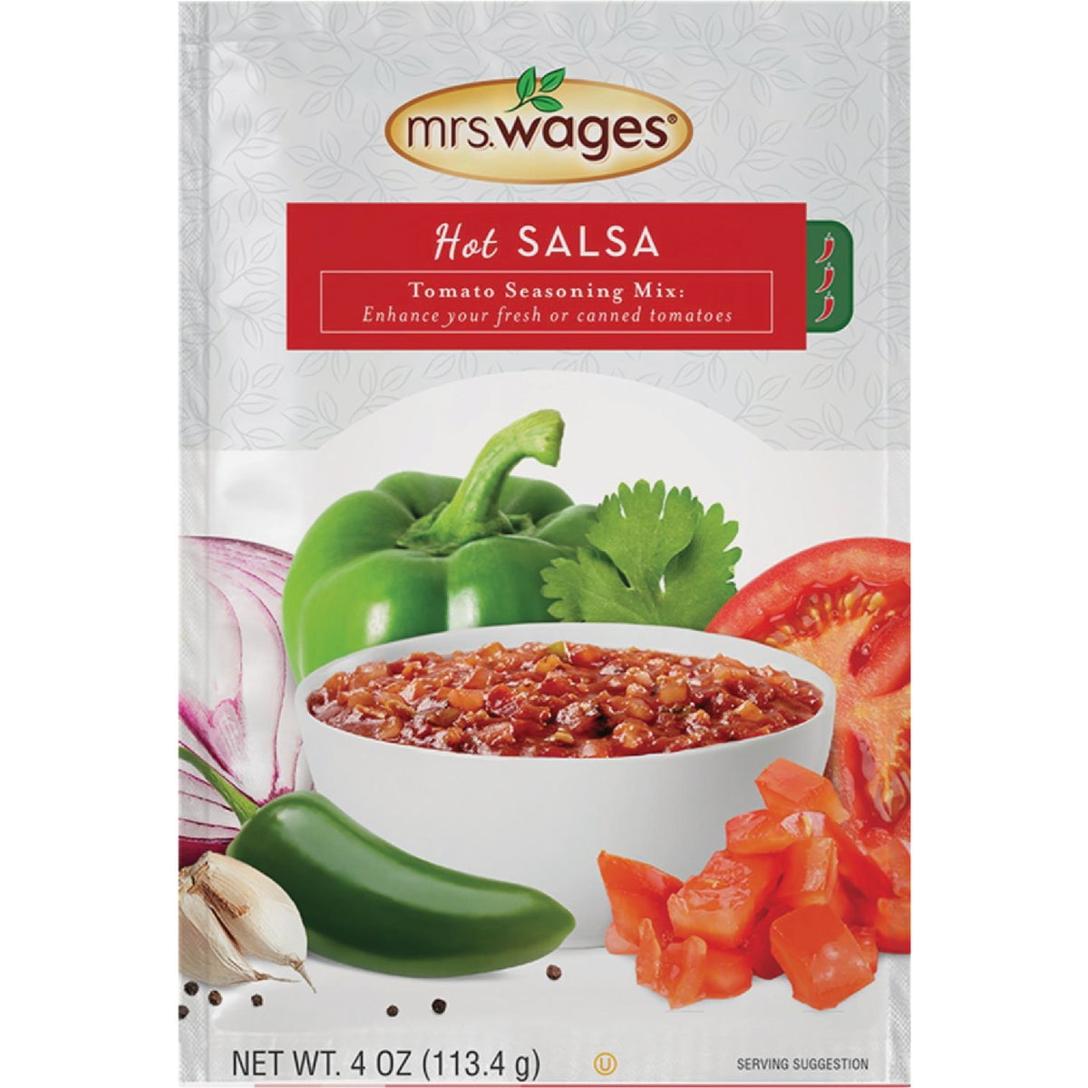 3 Pcs Mrs. Wages 4 Oz. Hot Salsa Tomato Mix