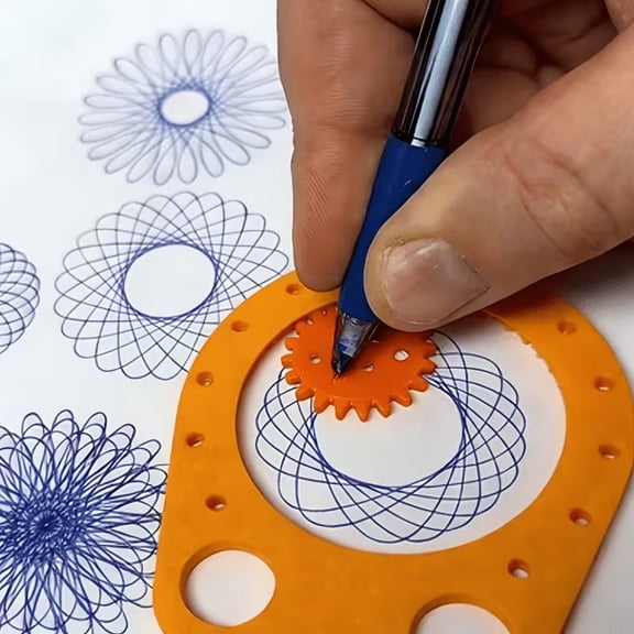 3 Pcs Multi-Functional Gear Drawing Ruler Set for Geometric Patterns & Spirals