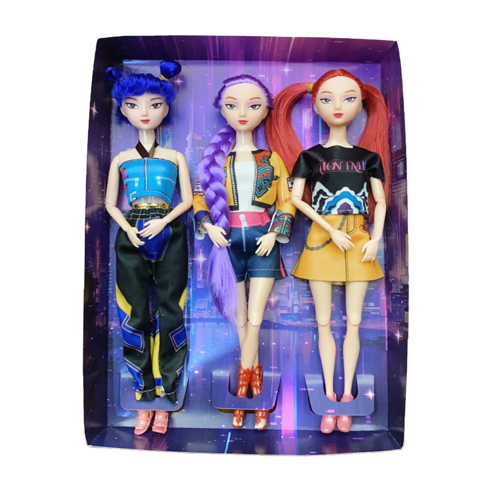 Singer Figure 3 Pcs Musical Light Up Pop Stars Hunters Action Figures Doll, Cute Pop ...